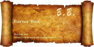Barna Bod névjegykártya