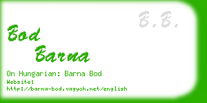 bod barna business card
